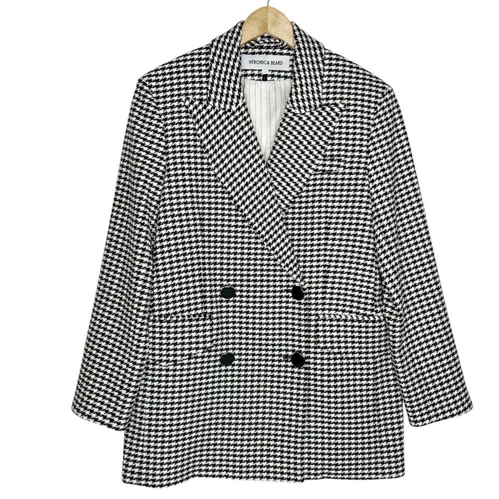 VERONICA BEARD Hutchinson Houndstooth Oversized Belted Dickey Blazer - Picture 4 of 8